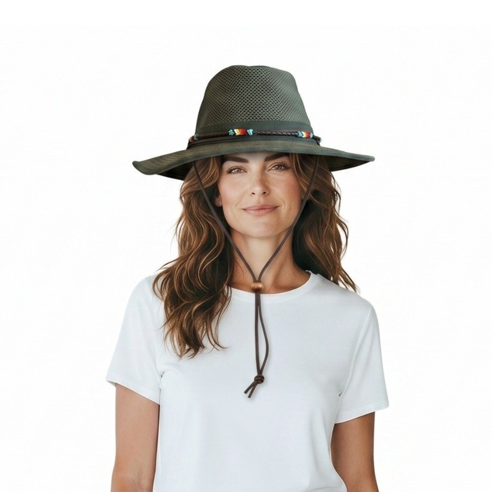 Henschel Hat Co. USA Aussie Breezer Mesh Vented Hat Green Size Medium Unisex‎